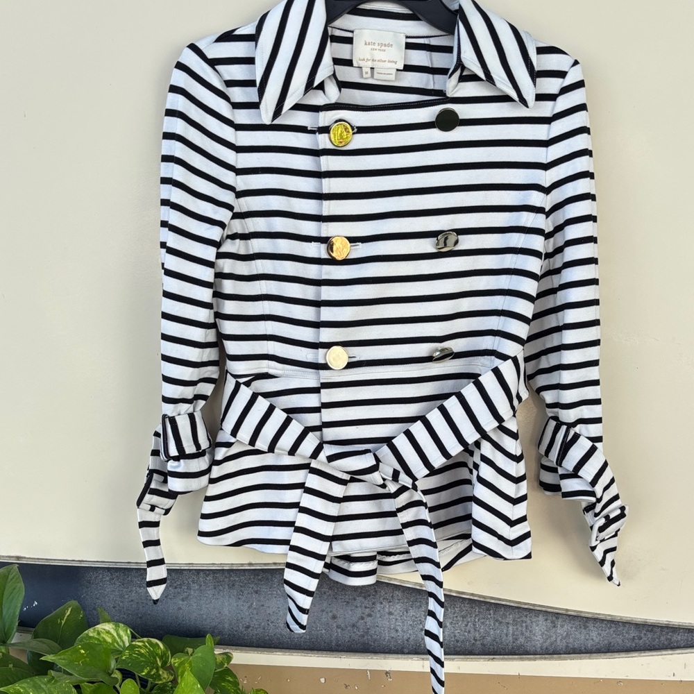 Kate Spade Striped Jacket with Gold Accents